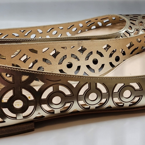 RARE COACH JANYCE Mirror FLATS Gold Metallic Size 10B NIB New - Picture 9 of 9
